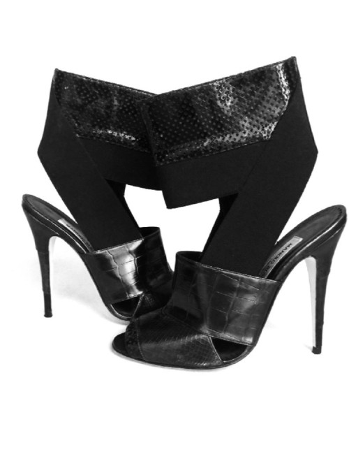 Sandales hautes MANOLO BLAHNIK T38  croco python