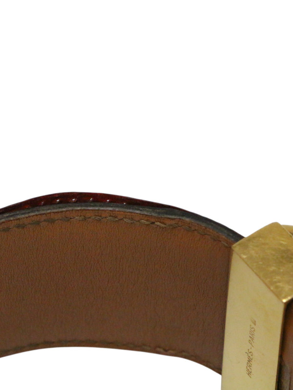 Manchette Hermès Collier de Chien lézard rouge