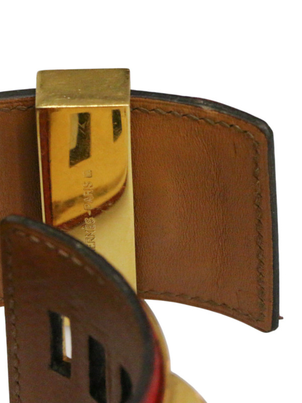 Manchette Hermès Collier de Chien lézard rouge