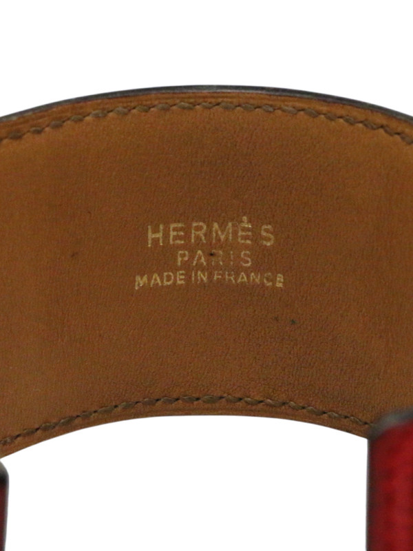 Manchette Hermès Collier de Chien lézard rouge