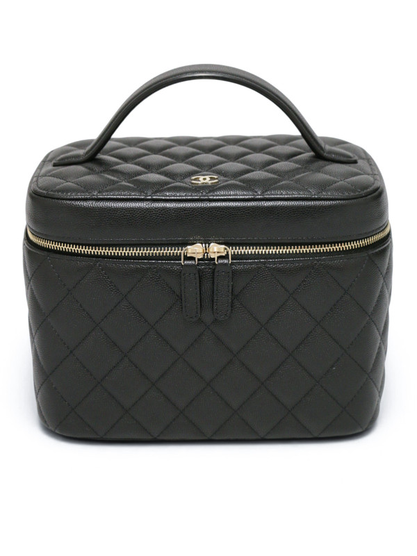 Trousse de toilette Chanel cuir caviar noir