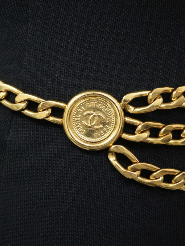 Ceinture CHANEL triple rangs Vintage