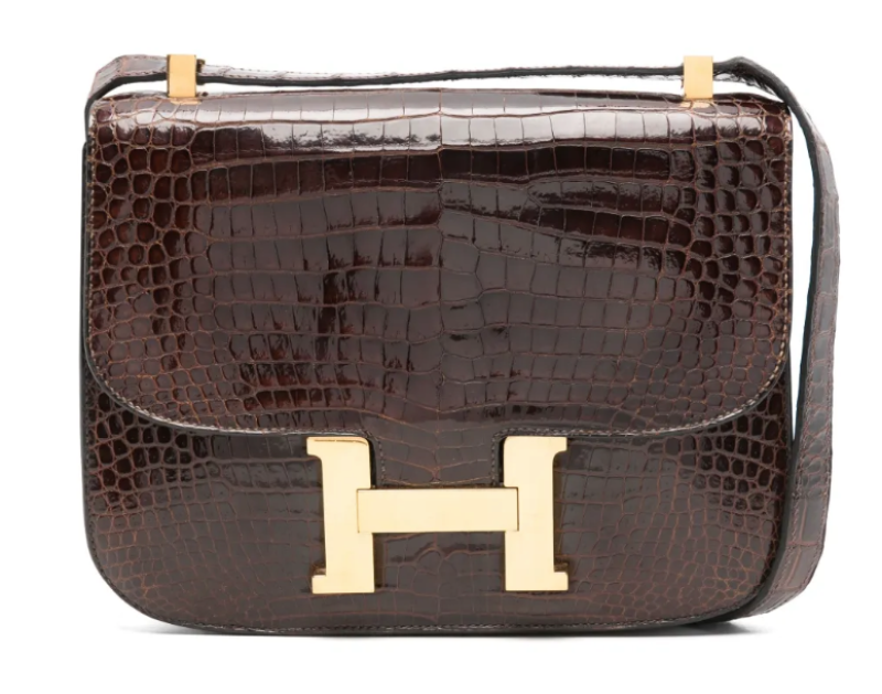 Sac Hermès Constance 23 crocodile Porosus marron