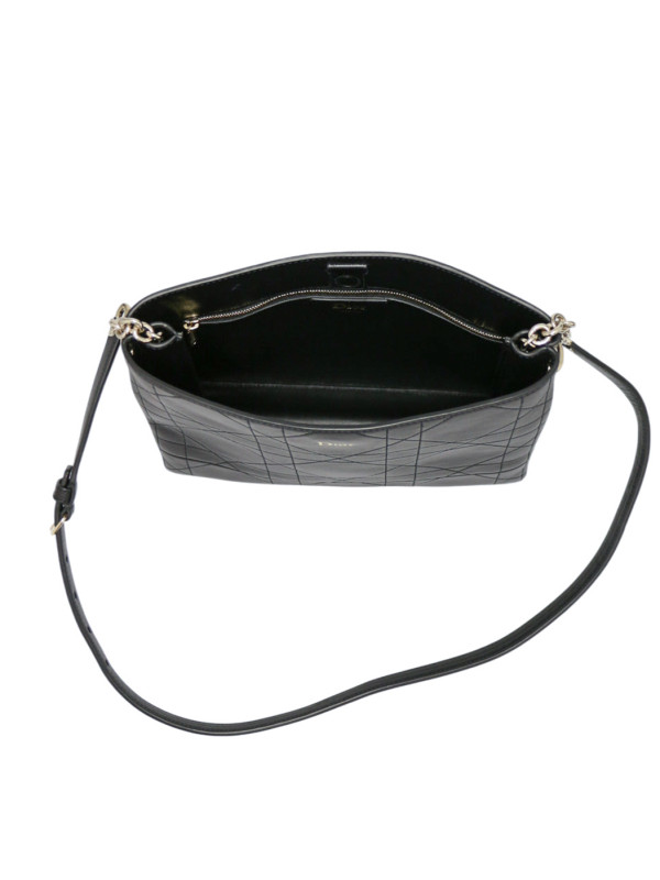 Sac Trianon Dior cuir d'agneau flat macrocannage noir