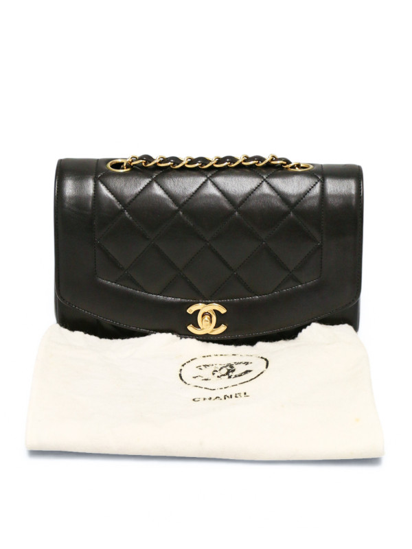 Sac Chanel Diana small cuir noir