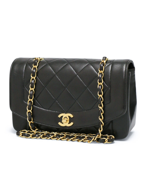 Sac Chanel Diana small cuir noir 2