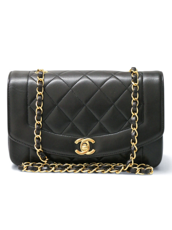Sac Chanel Diana small cuir noir