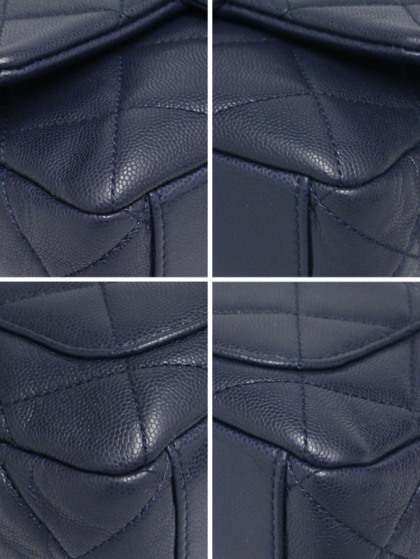 Sac matelassé bleu caviar Chanel