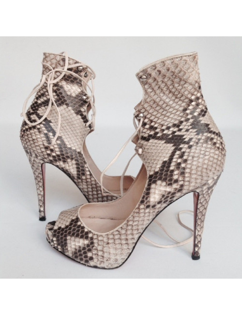 Bottines  'Very Privé' en python CHRISTIAN LOUBOUTIN T38