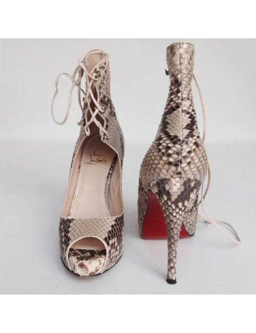 Bottines  'Very Privé' en python CHRISTIAN LOUBOUTIN T38