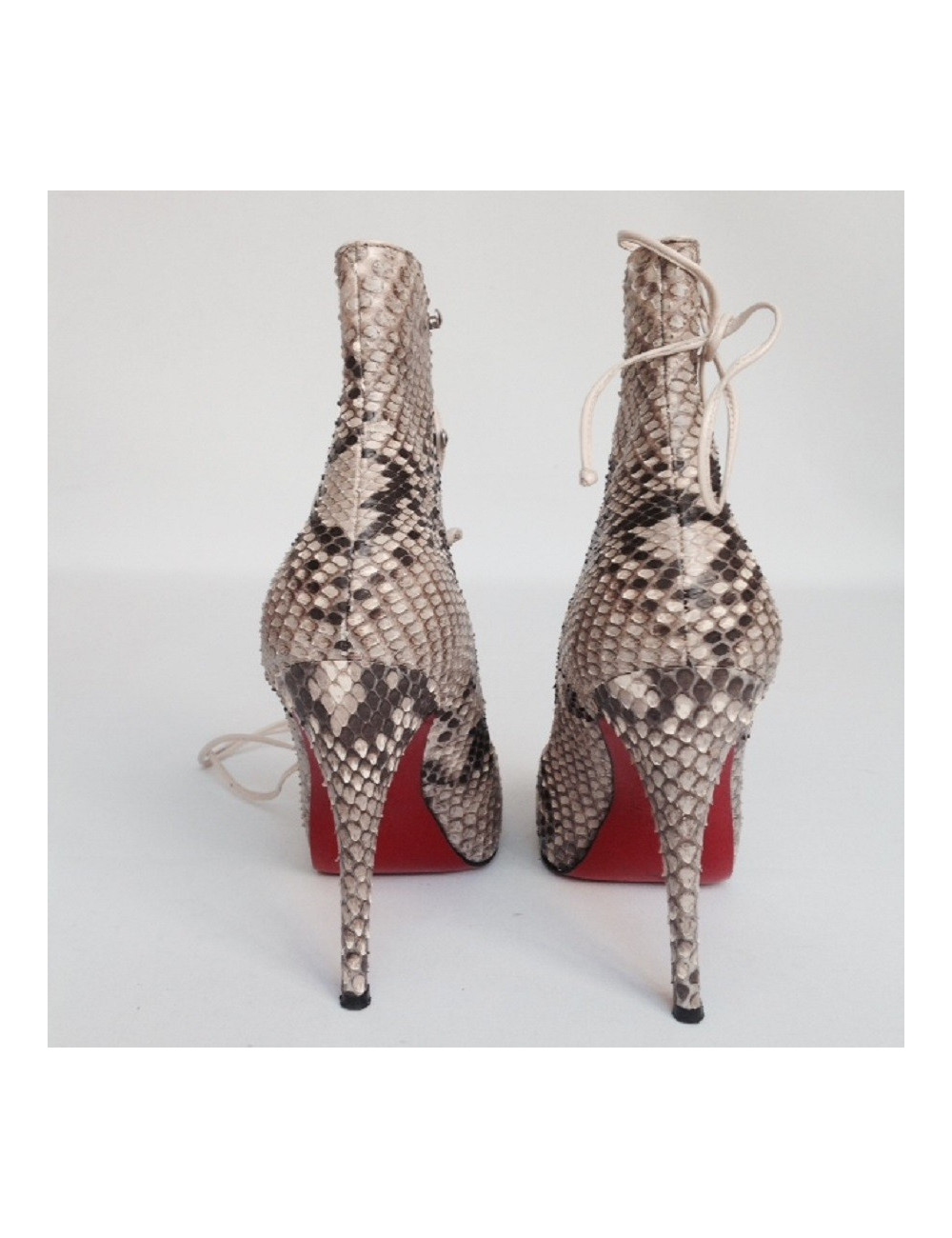 Bottines  'Very Privé' en python CHRISTIAN LOUBOUTIN T38