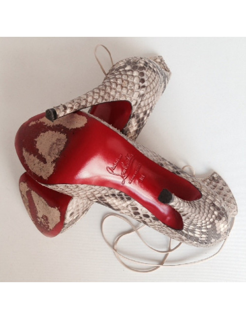 Bottines  'Very Privé' en python CHRISTIAN LOUBOUTIN T38