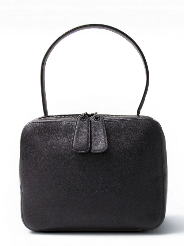Sac Chanel cuir grainé noir