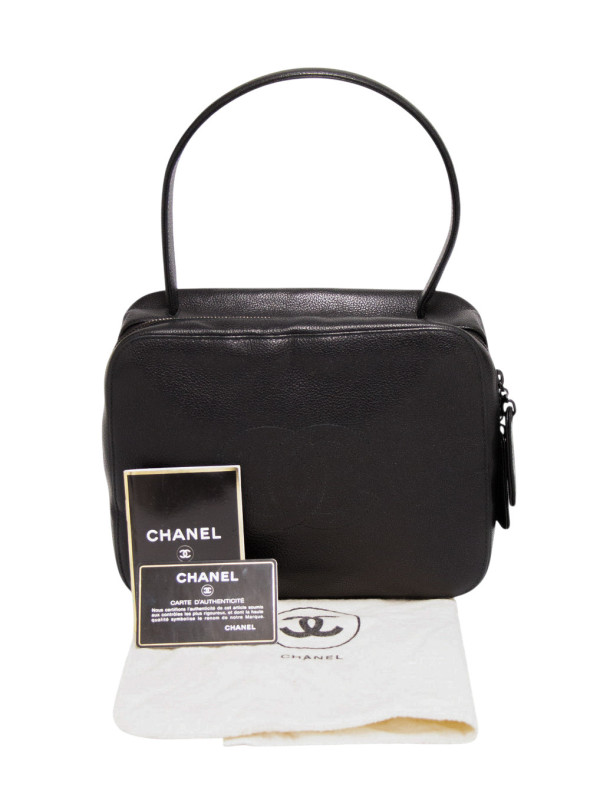 Sac Chanel cuir grainé noir