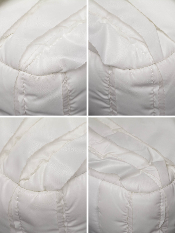 Sac Chanel Rabat Blanc en Toile Parachute Froncée avec Bandoulière Chaîne