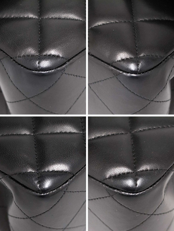 Jumbo Chanel cuir d'agneau noir