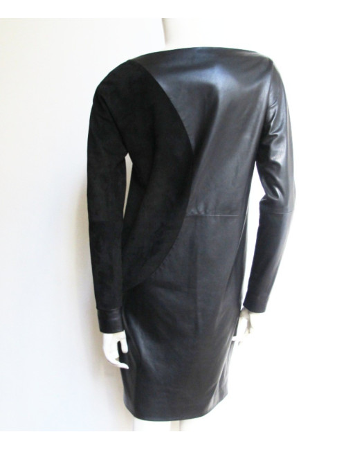 Robe EMMANUEL UNGARO en cuir noir