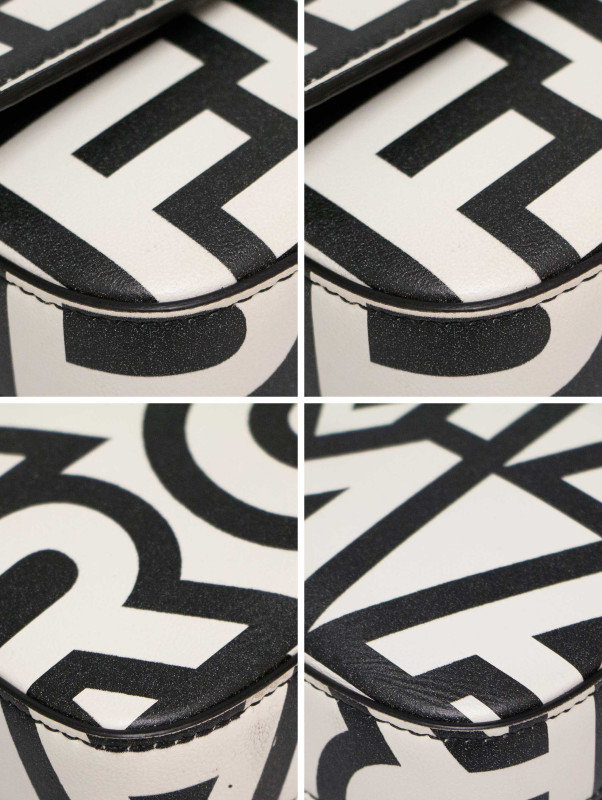 Sac Fendi Baguette Vintage "Époque Marc Jacobs" | Bandoulière Large Logo FF Noir & Blanc