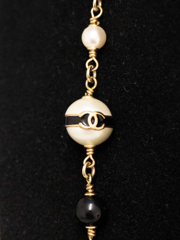 Sautoir Chanel Perles Nacres Bicolores