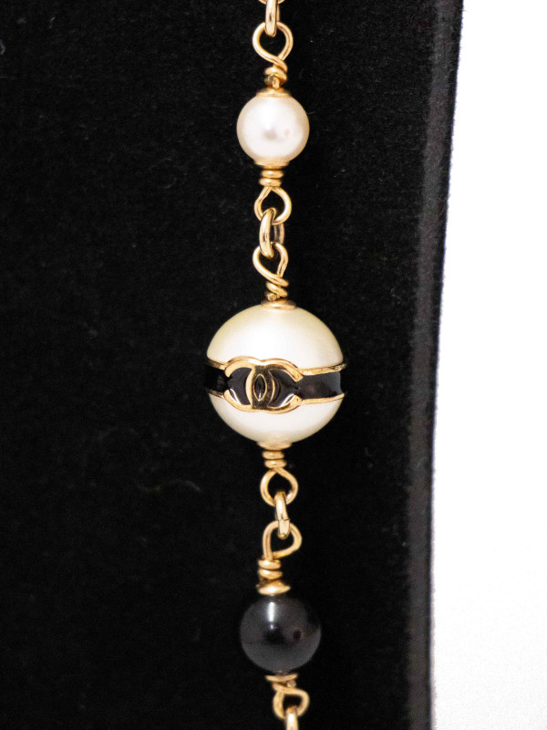 Sautoir Chanel Actuel Perles Nacres Bicolores
