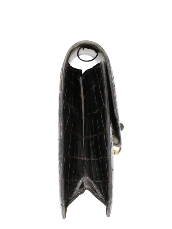 Pochette Gucci Alligator marron Vintage 2