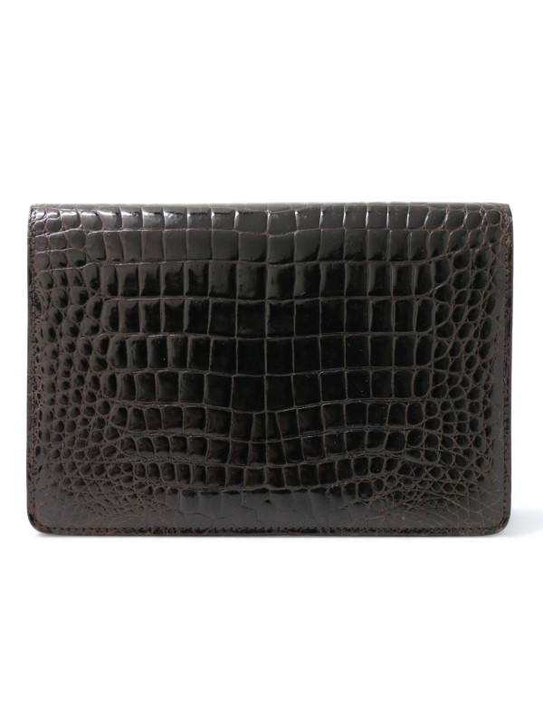 Pochette Gucci Alligator marron oeil de tigre Vintage