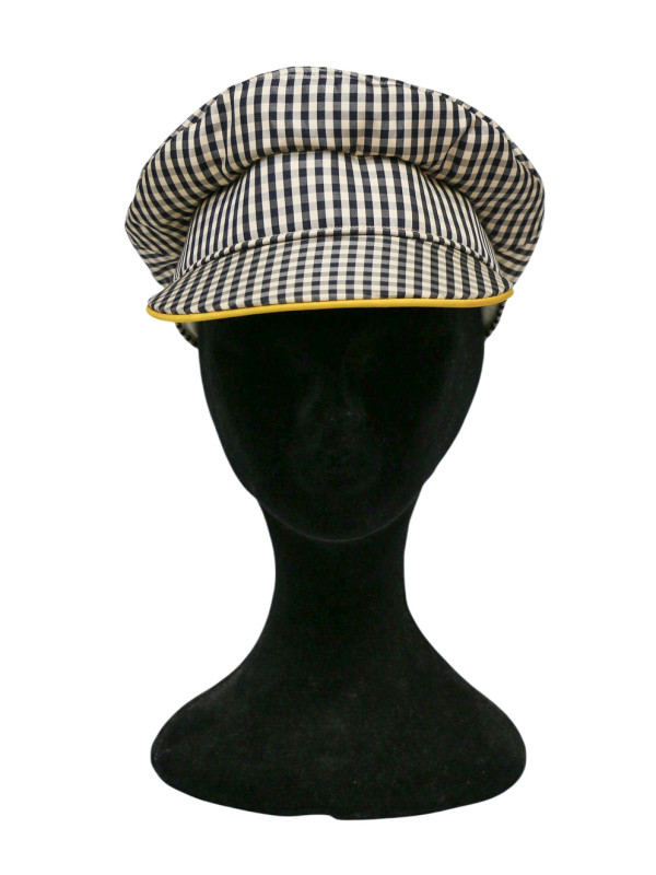 Casquette Hermès T57 Opéra  vichy bleu marine P/E 2007 2