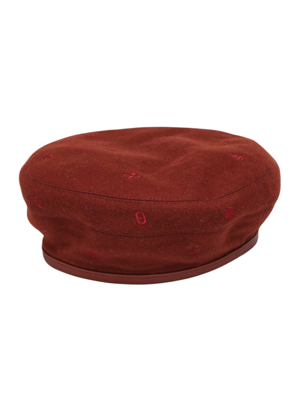 Béret Hermès 100 % cachemire cuir d'agneau