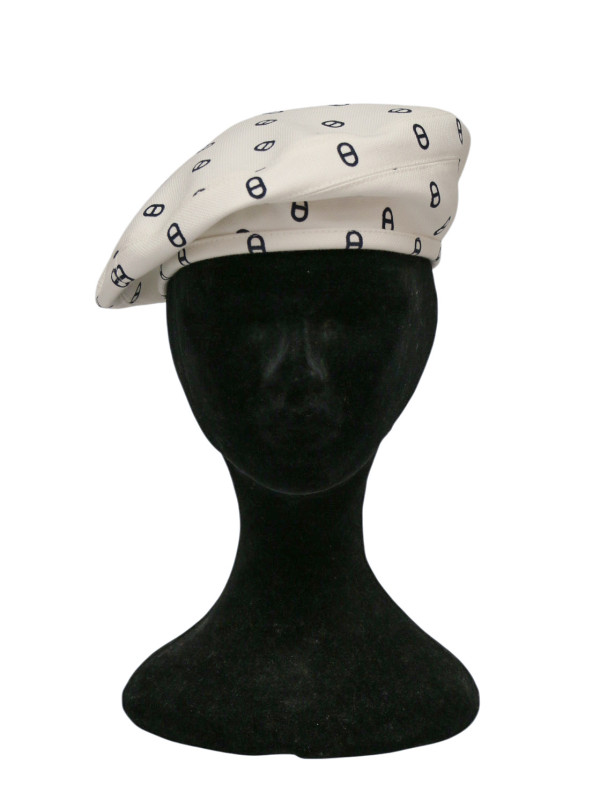 Béret Hermès Saint Honoré blanc cassé