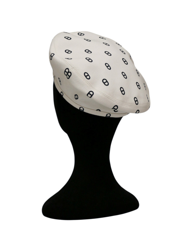 Beret Hermès Saint Honoré blanc cassé