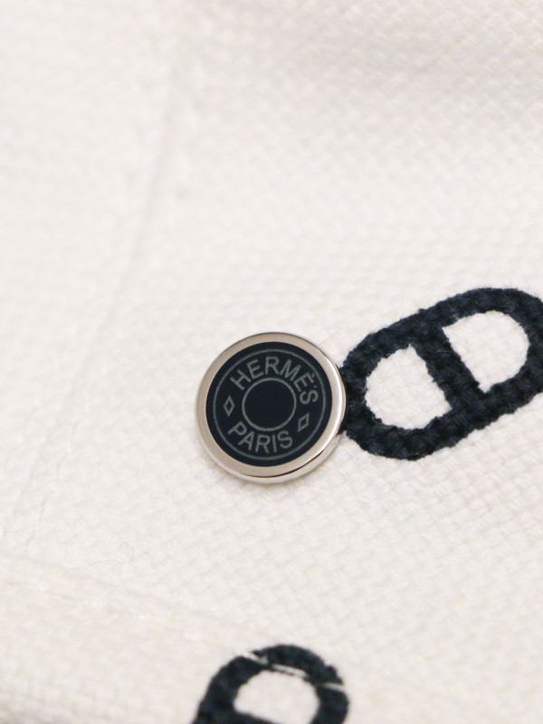 Béret Hermès Saint Honoré blanc cassé