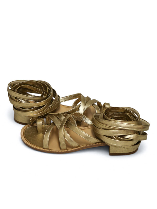 Sandales Chanel Spartiates T39,5 dorées