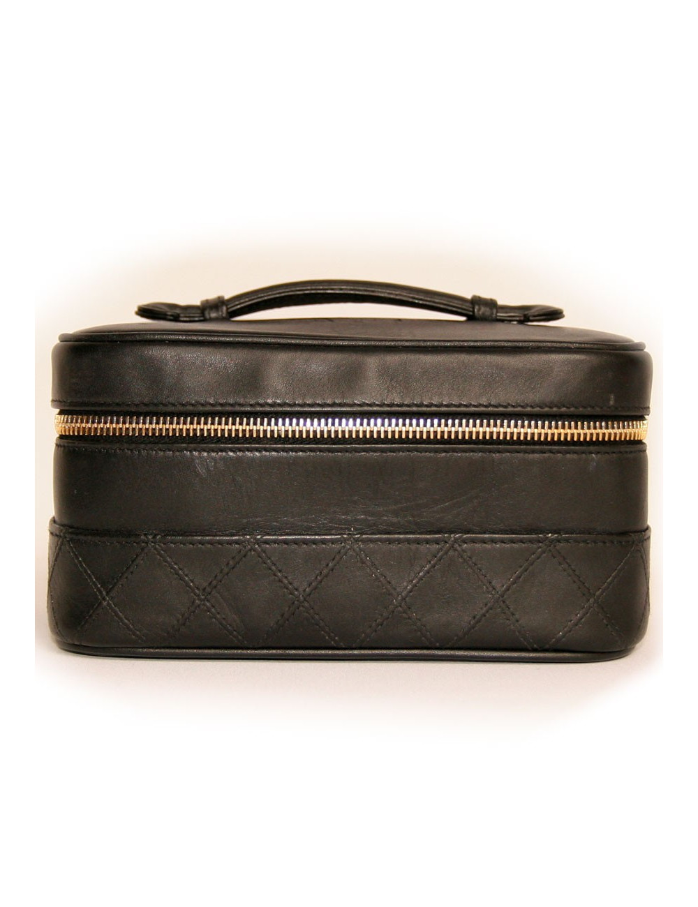 Vanity case CHANEL en cuir noir