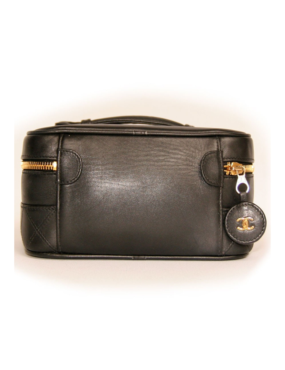 Vanity case CHANEL en cuir noir