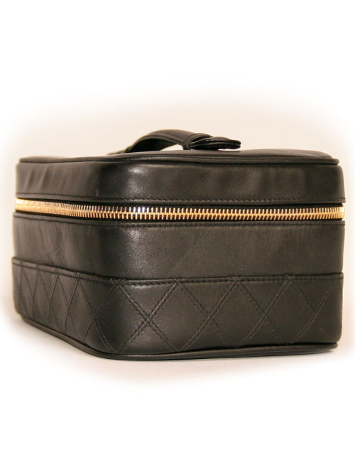 Vanity case CHANEL en cuir noir