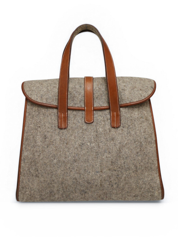 Sac Hermès Feudou Evelyne laine grise 2