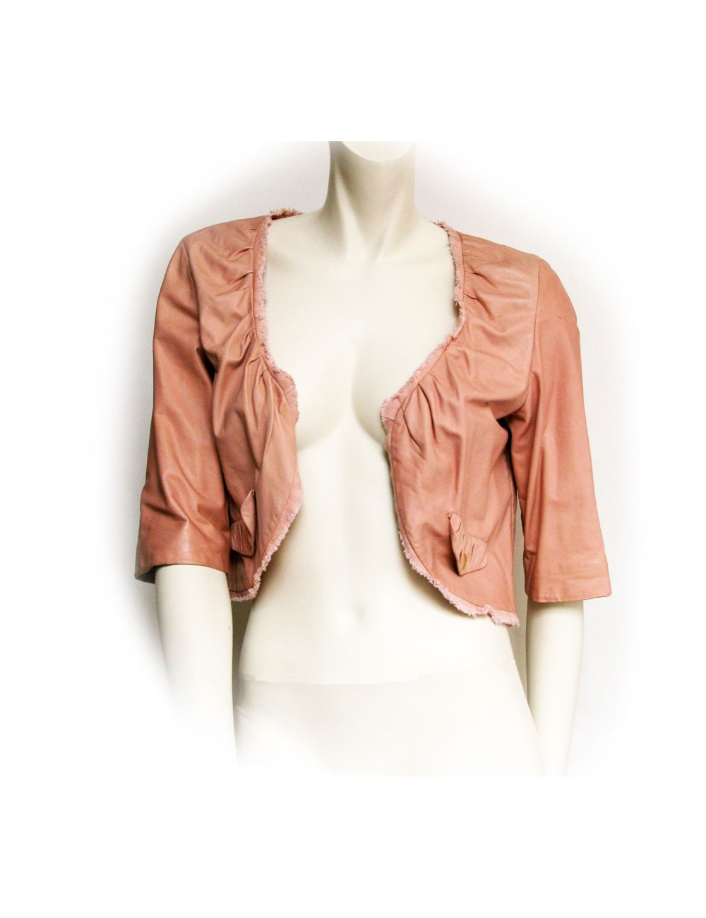 Veste en cuir rose pale MAURIZIO PECORARO Taille 42