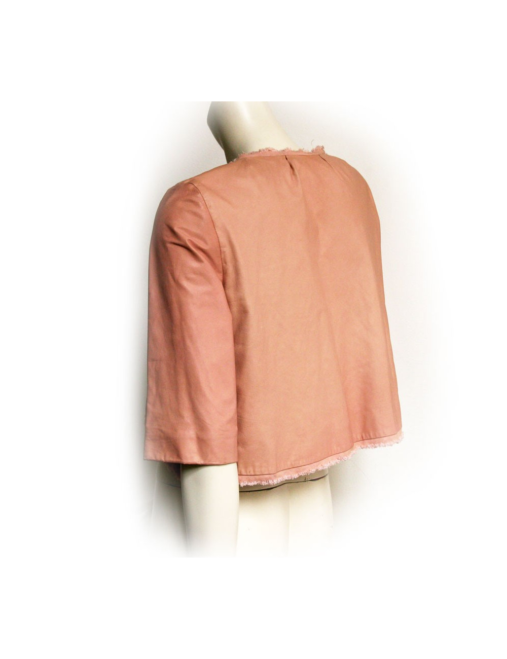 Veste en cuir rose pale MAURIZIO PECORARO Taille 42