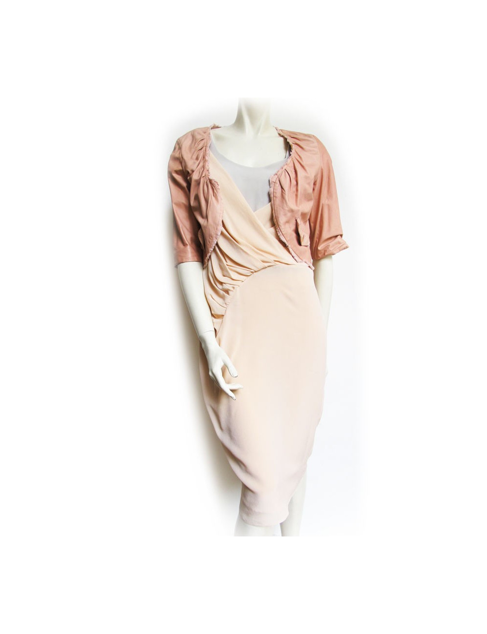 Veste en cuir rose pale MAURIZIO PECORARO Taille 42