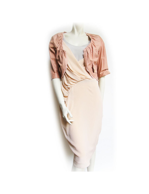 Veste en cuir rose pale MAURIZIO PECORARO Taille 42