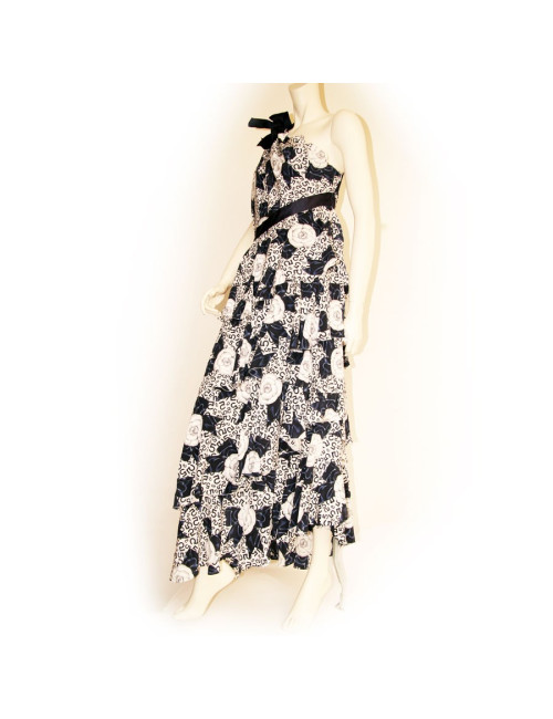 Robe CHANEL imprimés camélias en soie