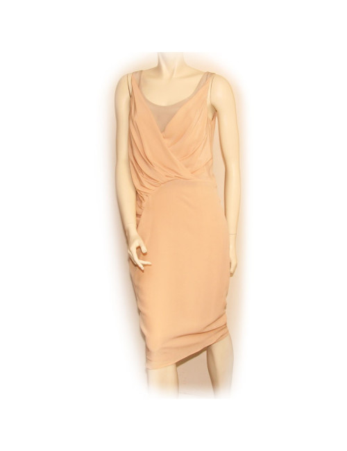Robe en mousseline de soie nude MAURIZIO PECORARO