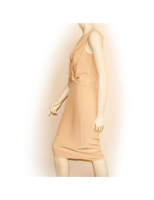 Robe en mousseline de soie nude MAURIZIO PECORARO