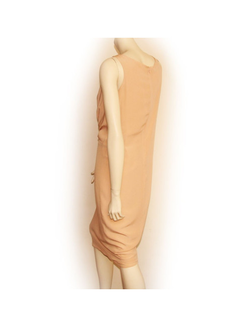 Robe en mousseline de soie nude MAURIZIO PECORARO