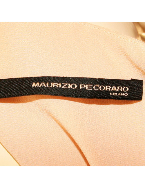 Robe en mousseline de soie nude MAURIZIO PECORARO
