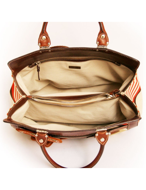 Sac MIU MIU toile et cuir