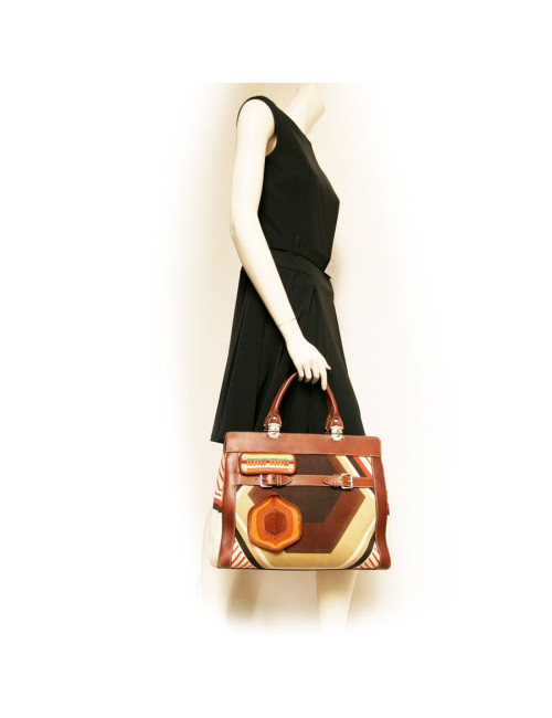 Sac MIU MIU toile et cuir
