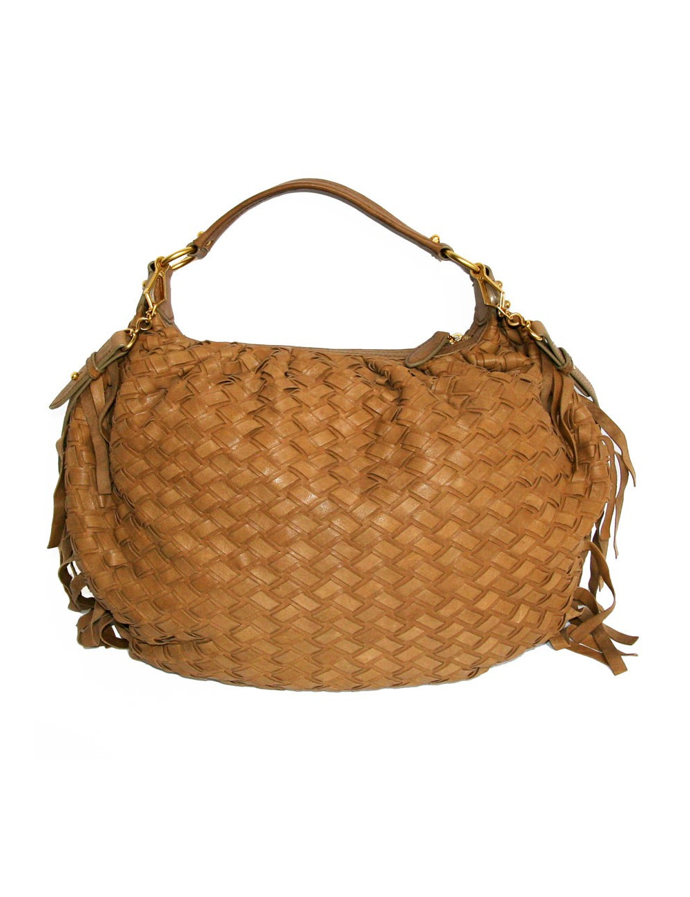 Sac MIU MIU cuir marron tréssé