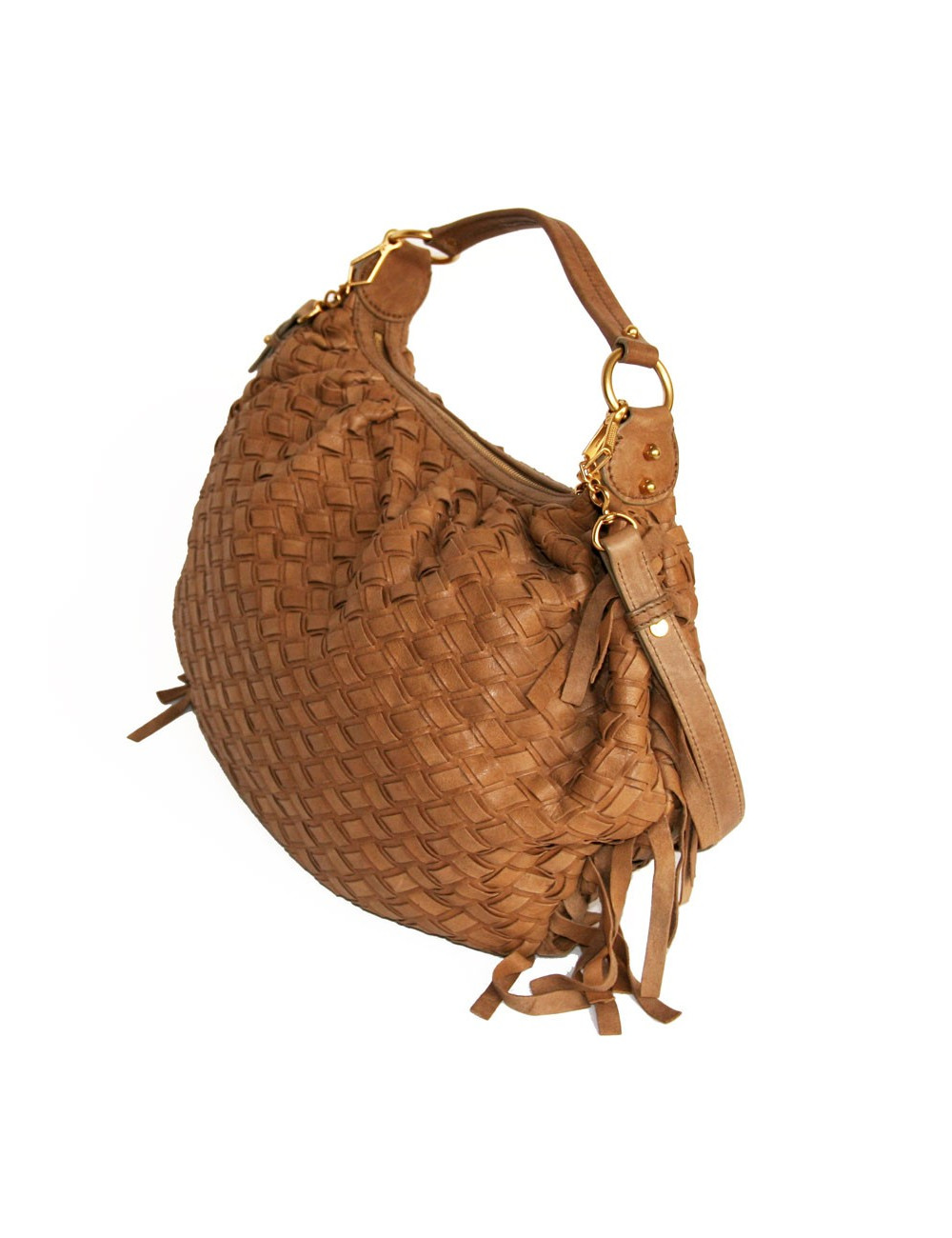 Sac MIU MIU cuir marron tréssé