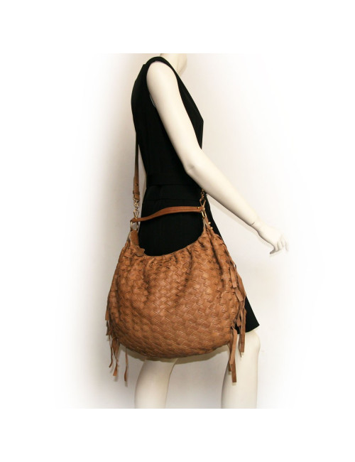 Sac MIU MIU cuir marron tréssé